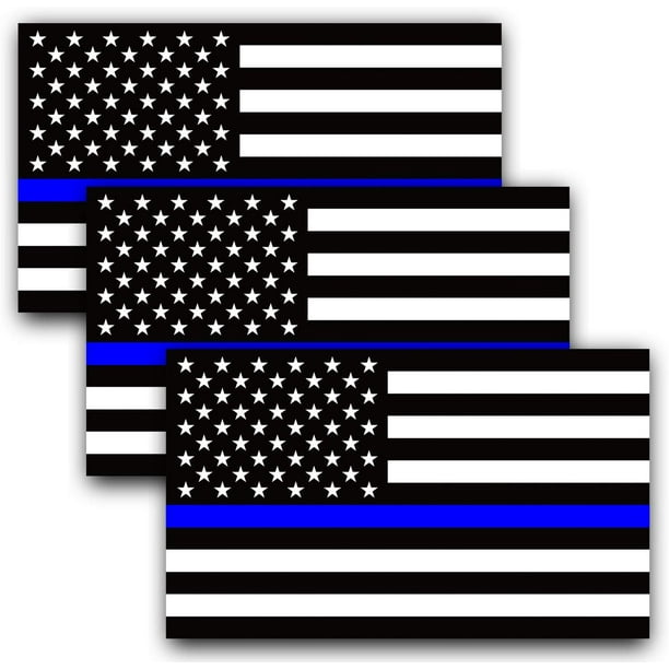 Thin Blue Line Police Man American Flag Law Enforcement License Plate Fabric Tag